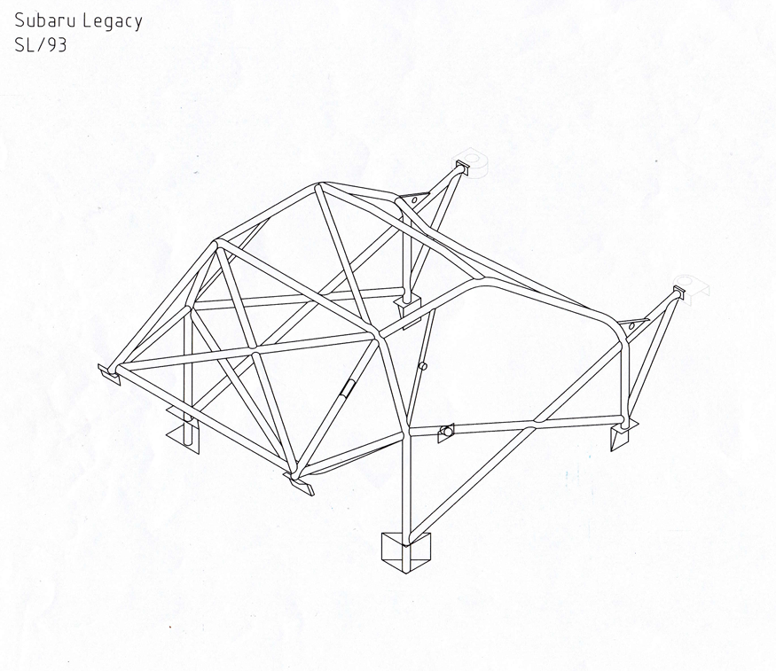 Subaru Legacy Multipoint T45 roll cage kit. FIA Certificated