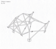 Subaru Legacy Multipoint T45 roll cage kit. FIA Certificated