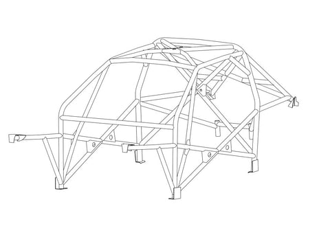 BMW E36 2dr Step 2 International Multipoint T45 roll cage kit. FIA Certificated 