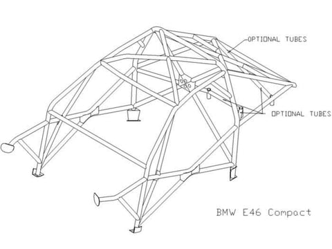 BMW E46 Compact International Multipoint T45 roll cage kit. FIA Certificated 