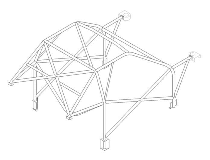 kit de jaula de seguridad multipunto CDS internacional FORD Escort Cosworth. Certificado por la FIA
