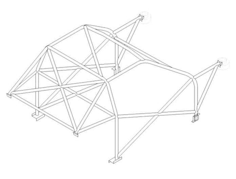 FORD Fiesta Mk1/Mk2 International Multipoint T45 roll cage kit. FIA Certificated 