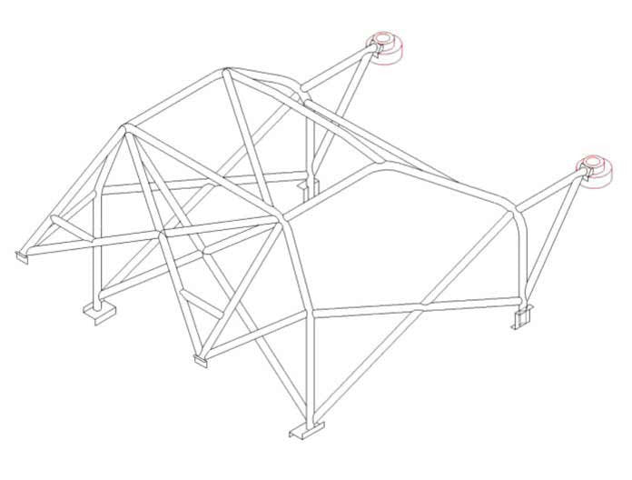 FORD Fiesta Mk3/4 International Multipoint T45 roll cage kit. FIA Certificated