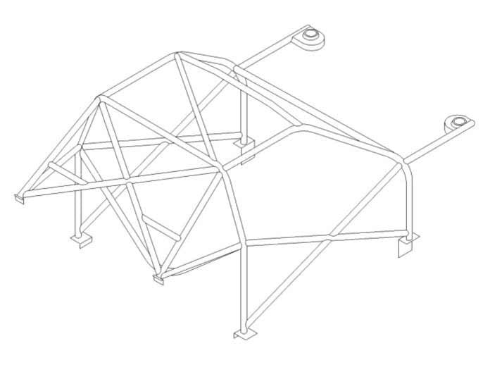 HONDA Civic EG6 International Multipoint CDS roll cage kit. FIA Certificated