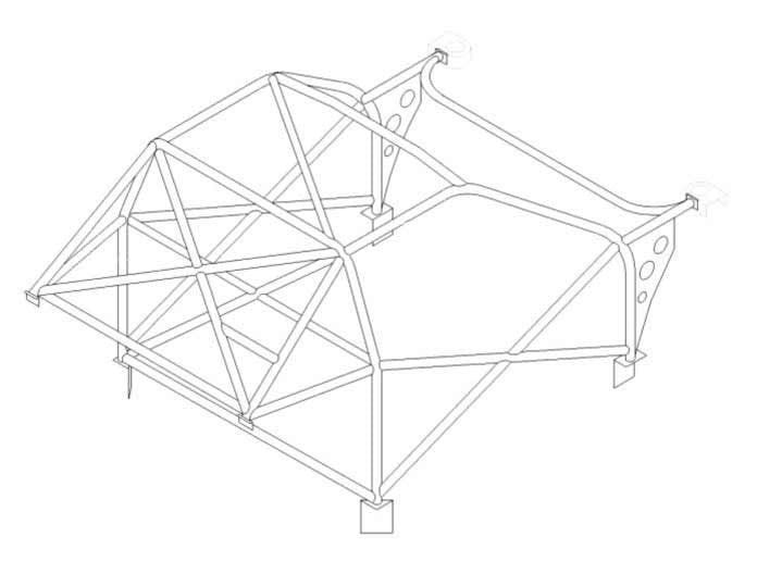 Kit de jaula de seguridad multipunto T45 para HONDA Integra 'R' DC2. Certificado por la FIA