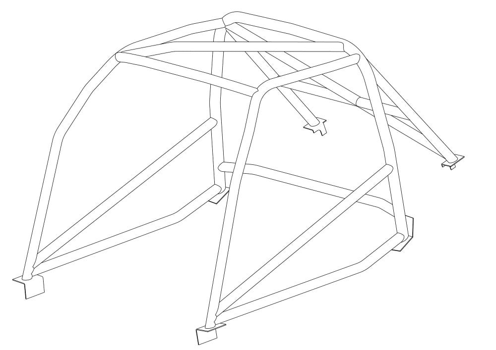 kit de jaula de seguridad T45 histórico MG MGB. Cumple con el Anexo K de MS UK