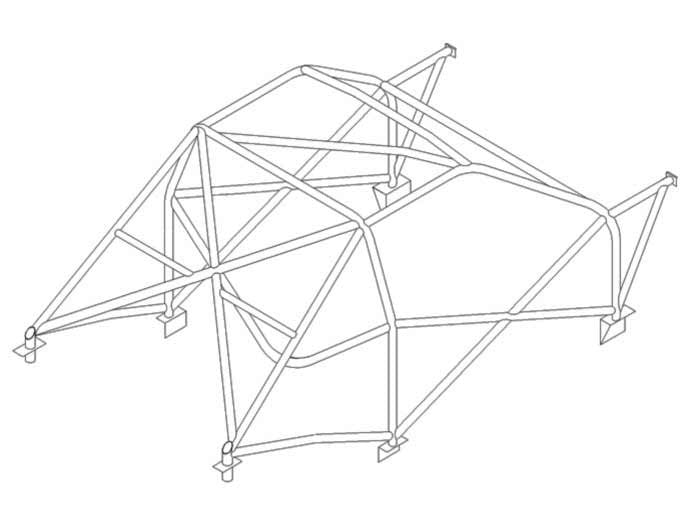 kit de jaula de seguridad multipunto CDS PEUGEOT 205 Internacional. Certificado por la FIA