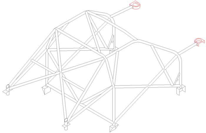 kit de jaula de seguridad multipunto CDS para PEUGEOT 206. Certificado por la FIA