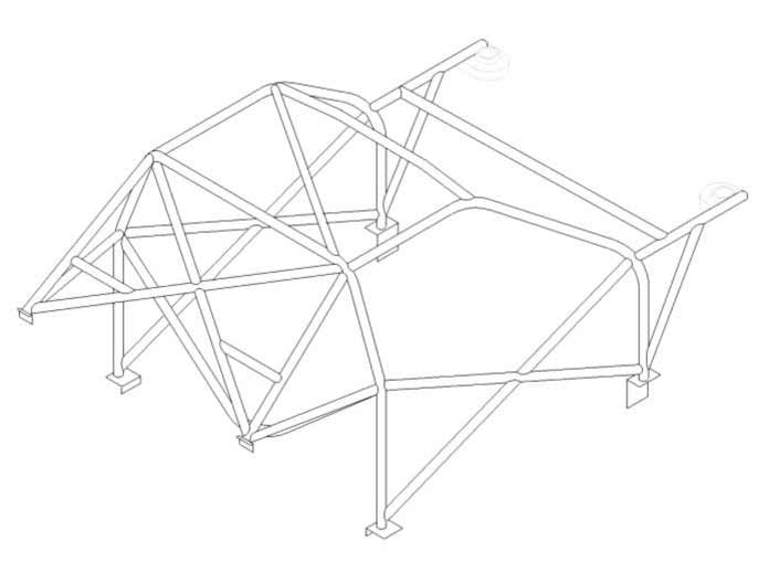 SEAT Ibiza MK1/2 International Multipoint CDS roll cage kit. FIA Certificated