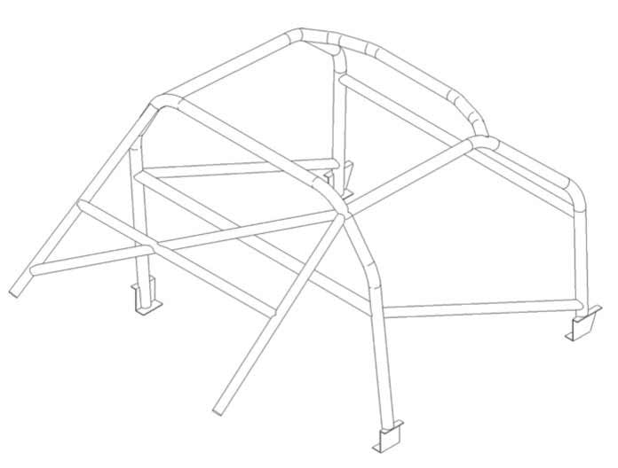 Kit de jaula antivuelco para TRIUMPH TR6 Historic T45. Cumple con el Apéndice K de MS UK.